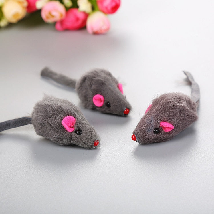 Clockwork Spring Power Plush Mouse Toy For Cats Dogs Kittens & Pups