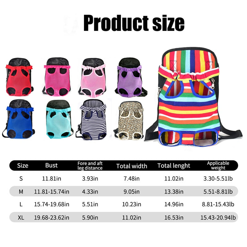 Dog Carrier Backpack Mesh Breathable Shoulder Handle Straps