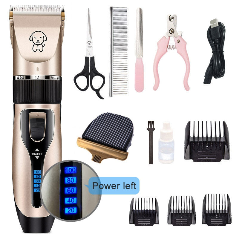 Dog Clipper Dog Hair Clippers Grooming (Pet/Cat/Dog/Rabbit) Haircut Trimmer Shaver Set Pets Cordless Rechargeable Professional