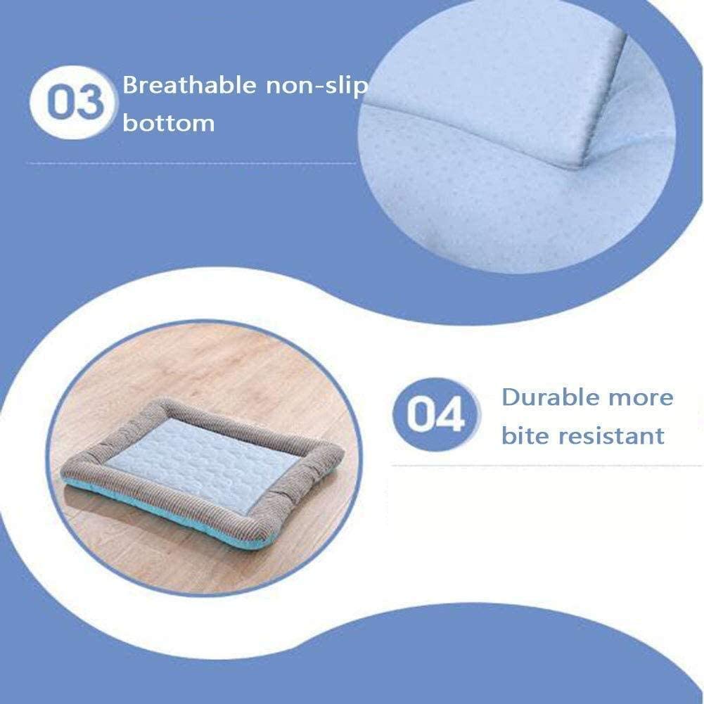 Cooling Pad Bed for Dogs Cats Puppies & Kittens Silk Material Soft for Summer Sleeping Pink Blue Breathable