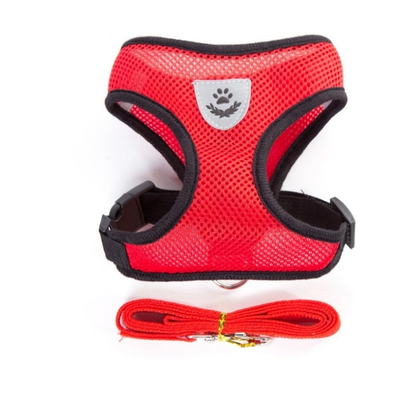 Cat Harness with Lead Adjustable Vest Polyester Mesh Breathable Reflective