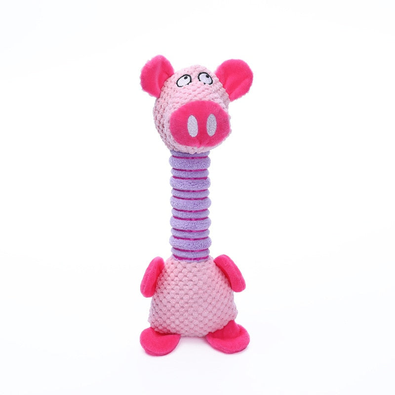 Indestructible Dog Squeaky Toy Animals Soft Plush Chew Toy