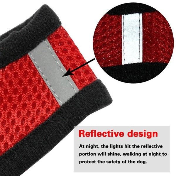 Cat Harness with Lead Adjustable Vest Polyester Mesh Breathable Reflective