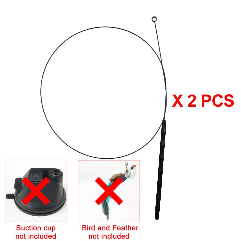 Hand free Bird/Feather Cat Wand with Bell & Powerful Suction Cup