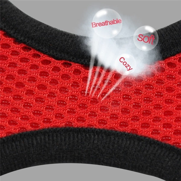 Cat Harness with Lead Adjustable Vest Polyester Mesh Breathable Reflective
