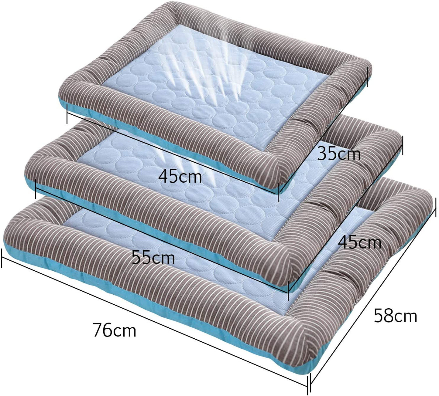 Cooling Pad Bed for Dogs Cats Puppies & Kittens Silk Material Soft for Summer Sleeping Pink Blue Breathable