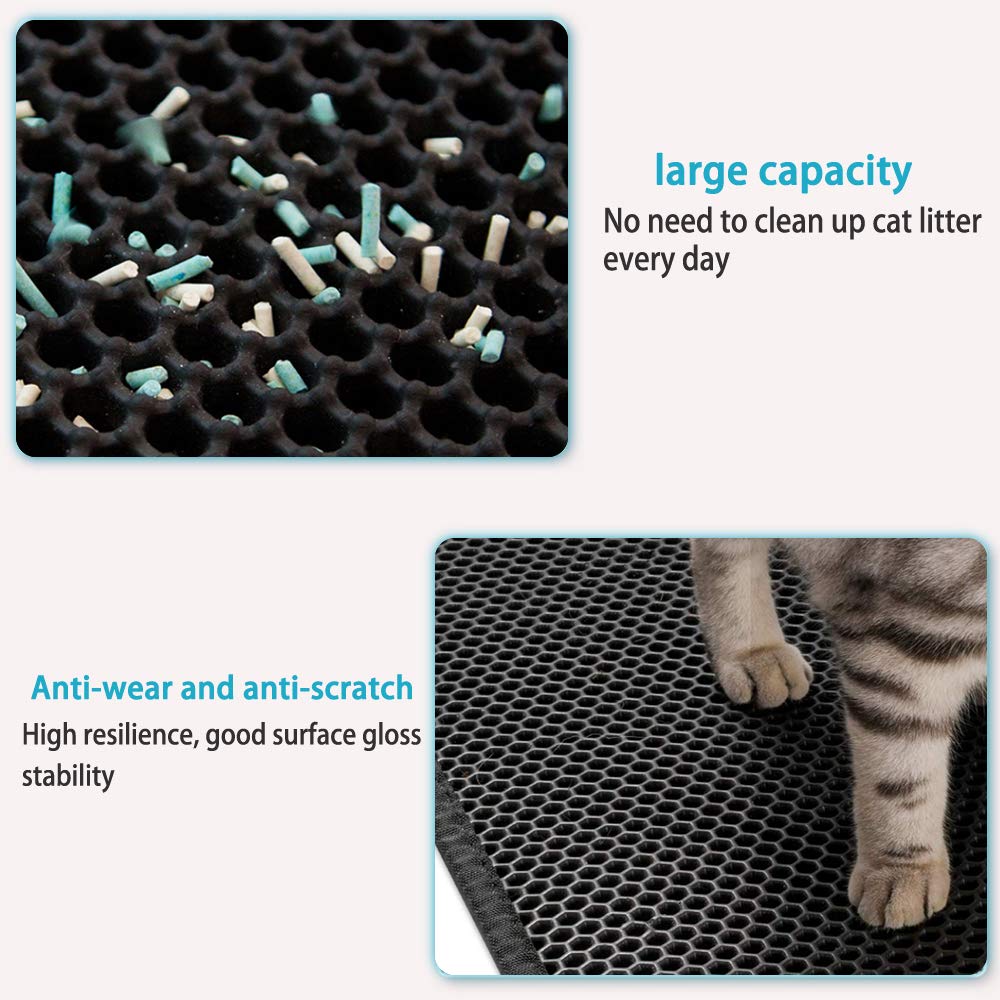 Cat Litter Mat With Double Layer Waterproof Non-slip Pad Washable