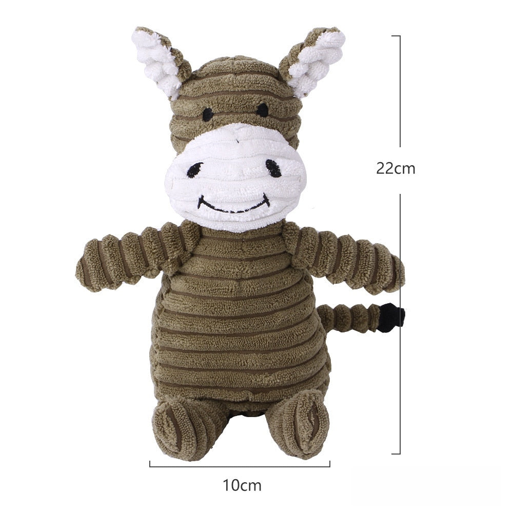 Corduroy Dog Toys Animal Design with Squeaky Bite Resistant