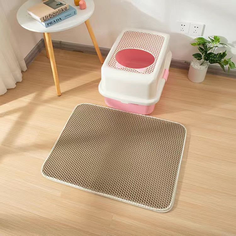 Cat Litter Mat With Double Layer Waterproof Non-slip Pad Washable