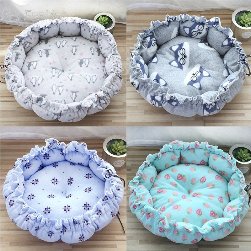 Round Cat Bed Cushion Warm Washable Sofa Soft for Sleeping