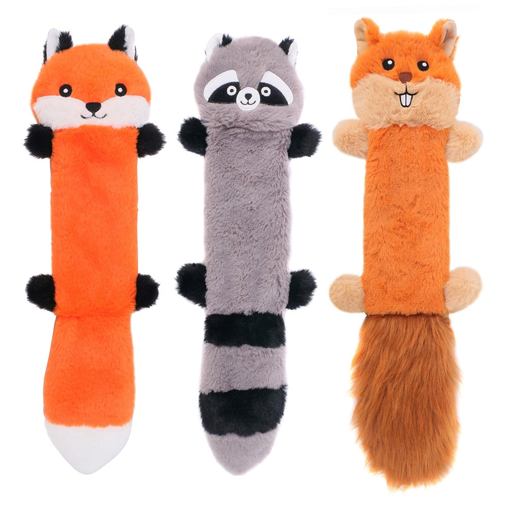 Cute Plush Toys with Squeak Wolf Rabbit Dog Chew