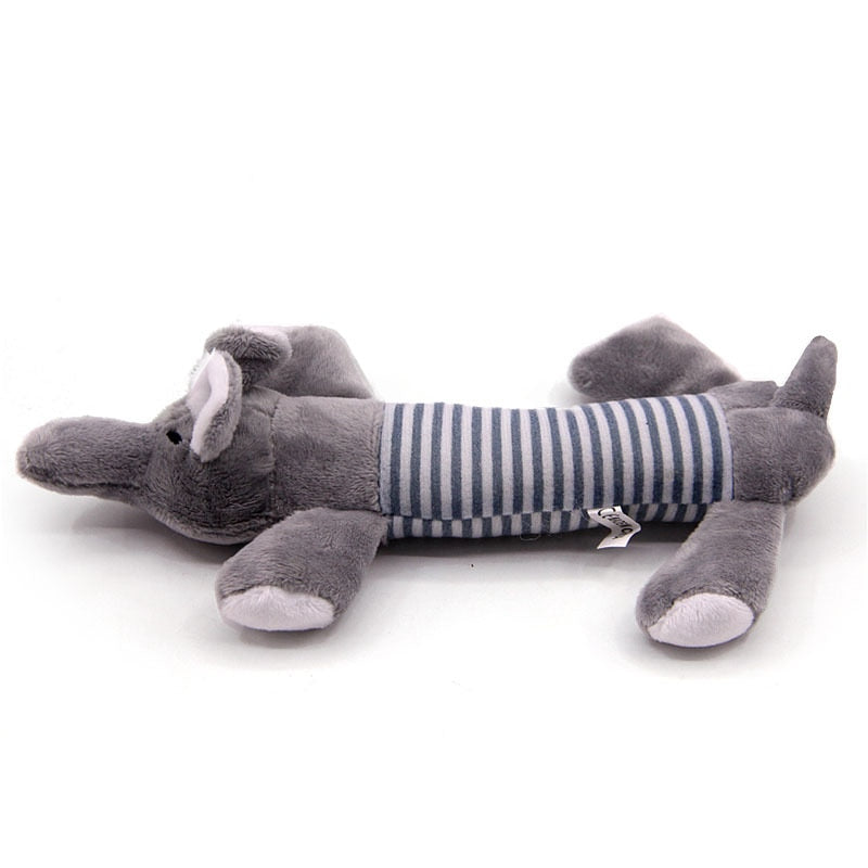 Indestructible Dog Squeaky Toy Animals Soft Plush Chew Toy