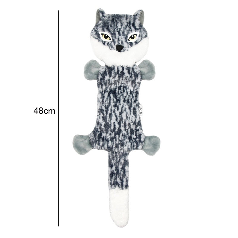 Cute Plush Toys with Squeak Wolf Rabbit Dog Chew