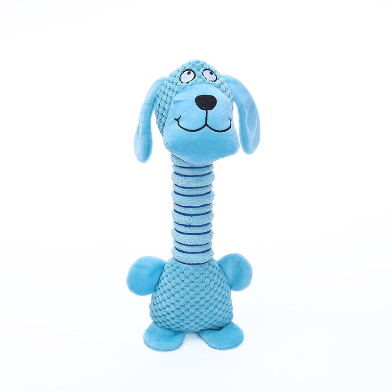 Indestructible Dog Squeaky Toy Animals Soft Plush Chew Toy