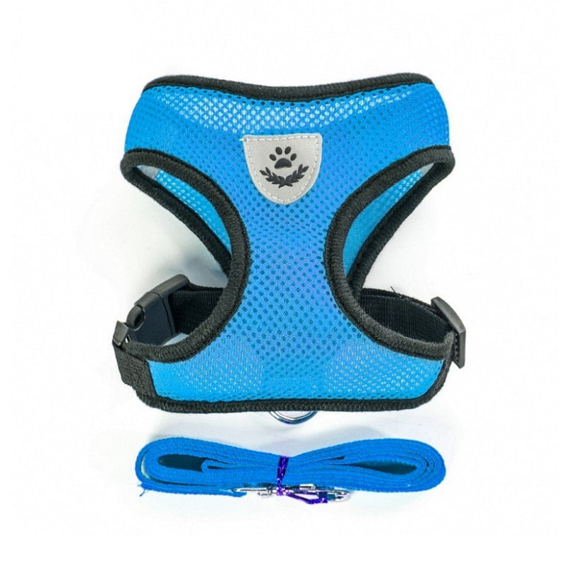 Cat Harness with Lead Adjustable Vest Polyester Mesh Breathable Reflective