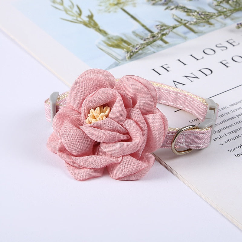 Cat Collar Adjustable Bow Tie/Flower with Safety Button