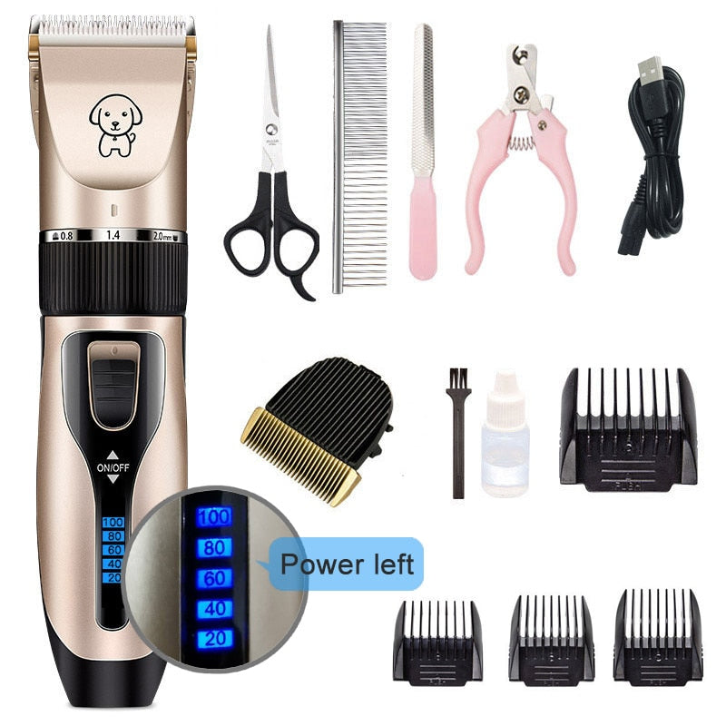 Dog Clipper Dog Hair Clippers Grooming (Pet/Cat/Dog/Rabbit) Haircut Trimmer Shaver Set Pets Cordless Rechargeable Professional