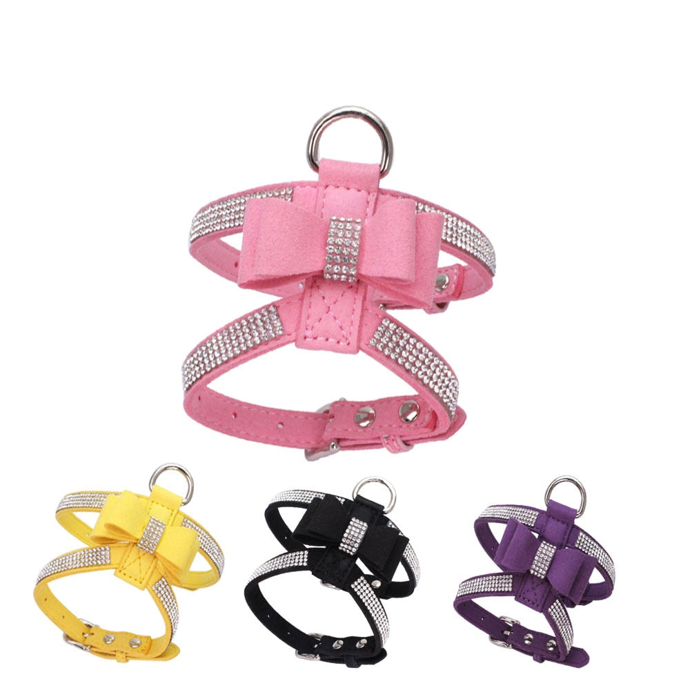 Rhinestone Bow Harness & Leads for Small Dogs & Cats