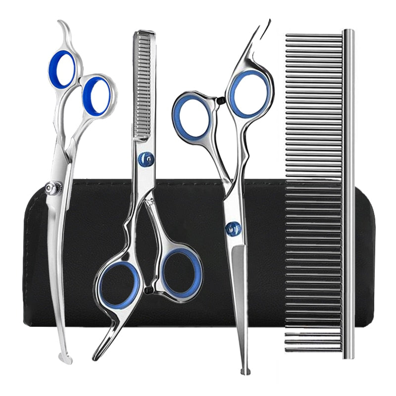 Pet Grooming Scissors Set with Safety Round Tip for Grooming and Hair Care