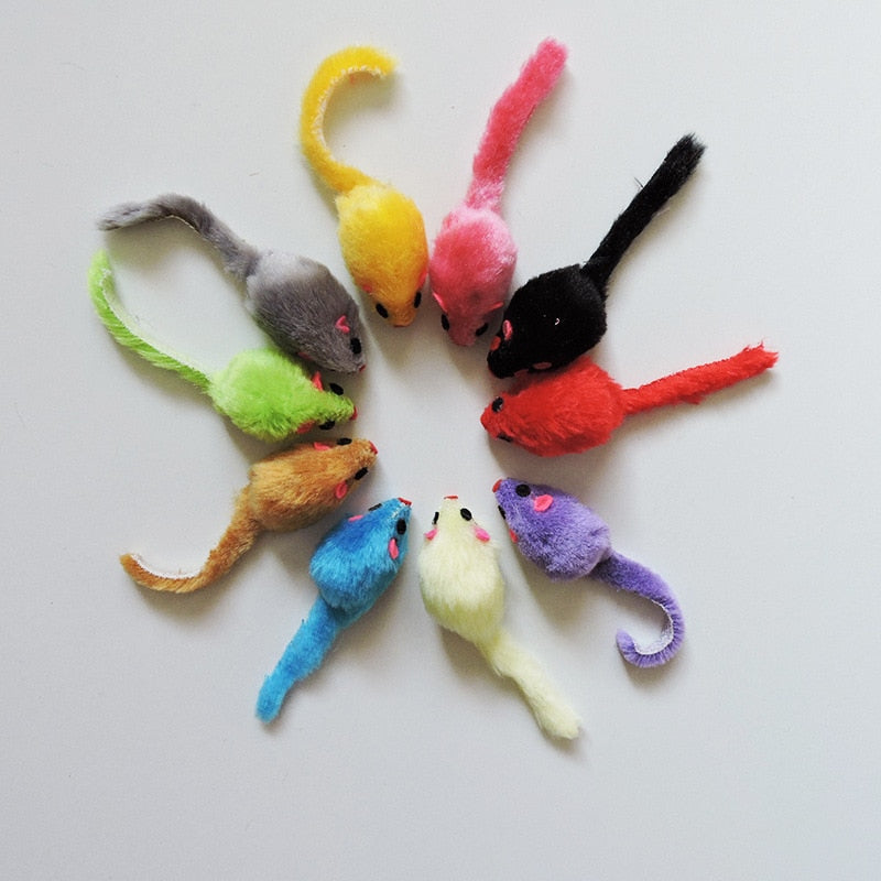 5 Pcs Furry Mice Cat/Kitten Toys