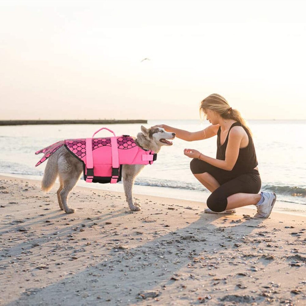 Dog Swimming Vest for Summer Mermaid & Shark Swimwear Dog Life Jacket Harness