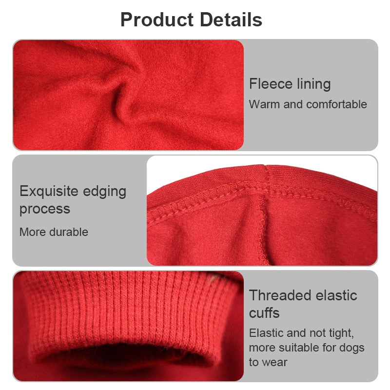 Soft Fleece Dogs Sports Wear Hoodies Warm Sweatshirt