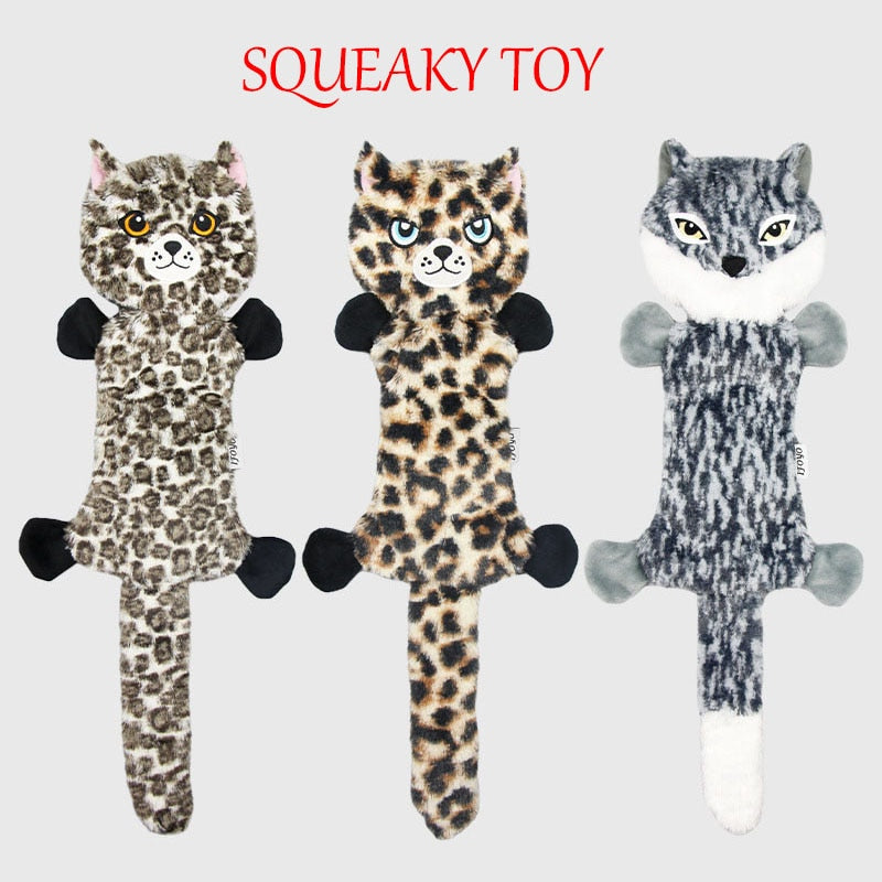 Cute Plush Toys with Squeak Wolf Rabbit Dog Chew