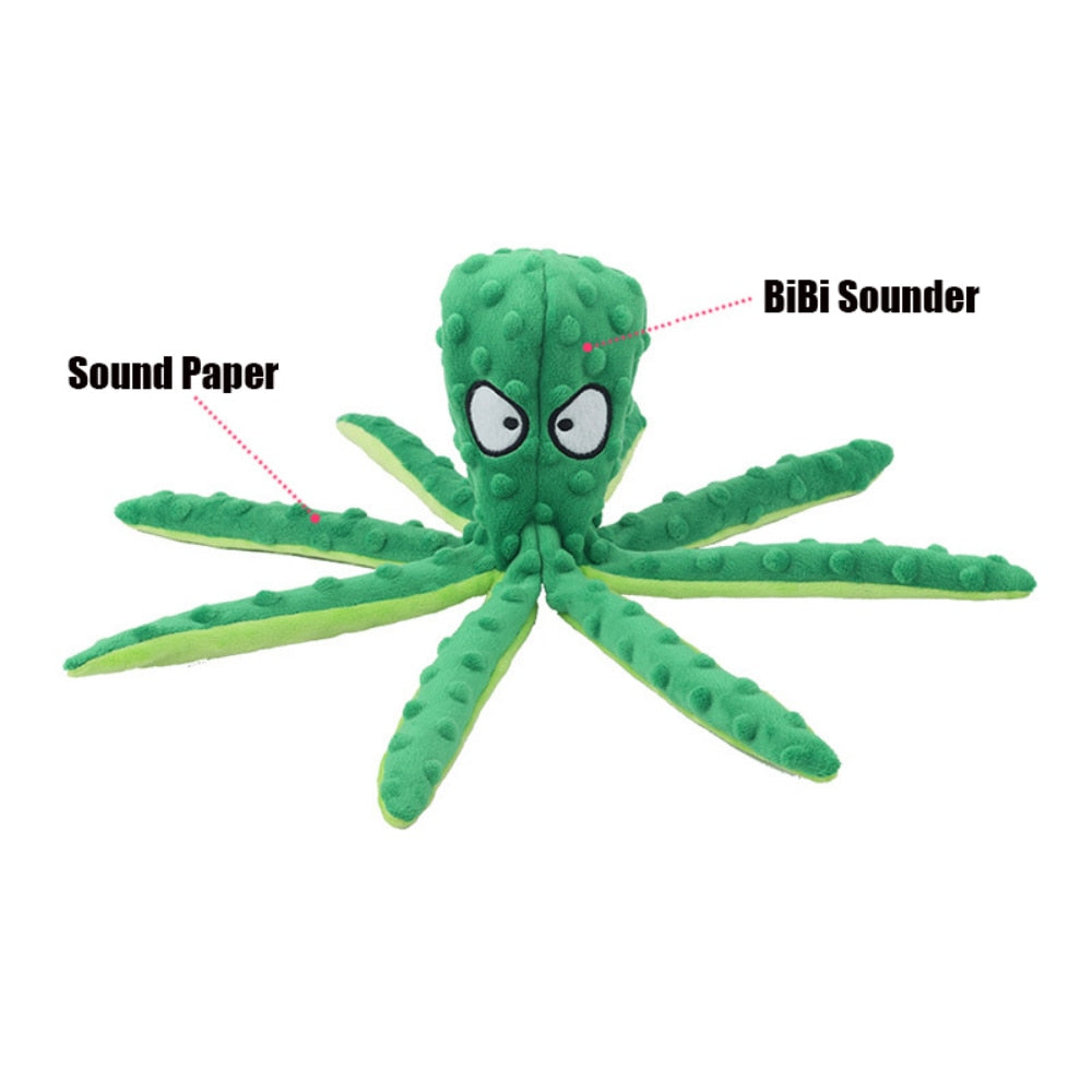 Plush Toy Octopus Shell Puzzle Toy Bite Resistant Interactive Pet Dog Teeth Cleaning Chew
