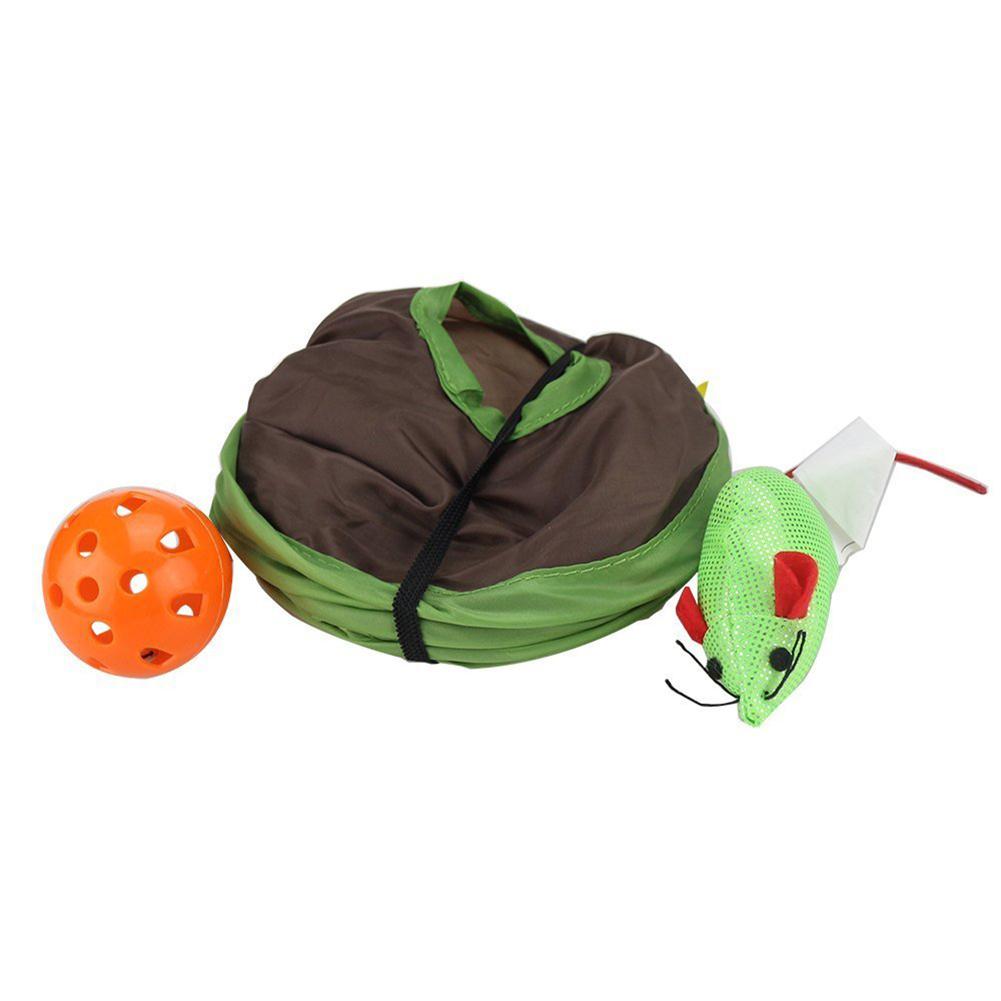 Cats & Kittens Interactive Hide Seek Game with 9 Holes Tunnel Mouse Hunt