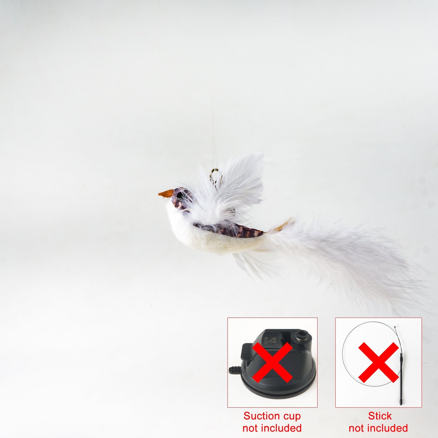 Hand free Bird/Feather Cat Wand with Bell & Powerful Suction Cup