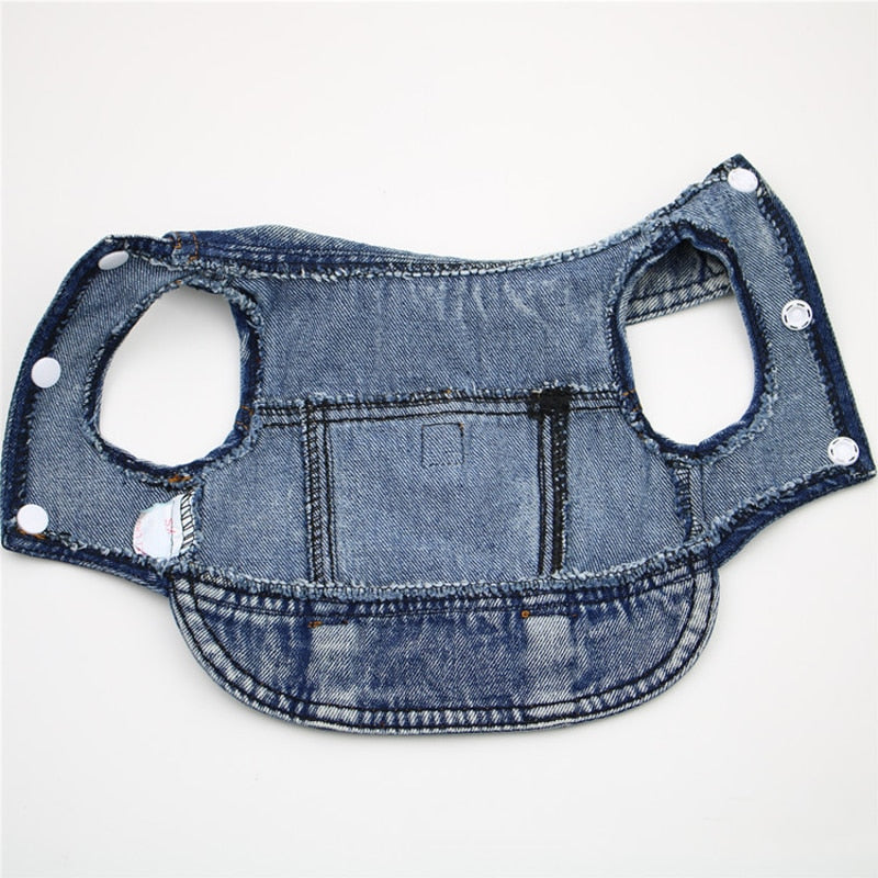 Dog Cool Denim Dog Jacket for Small Medium Dogs