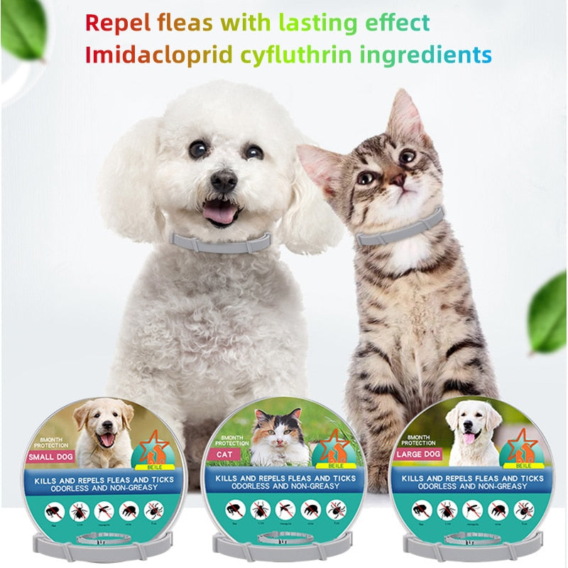 VIP Pet Cat Dog Flea and Tick Remover Collar Adjustable Repellent