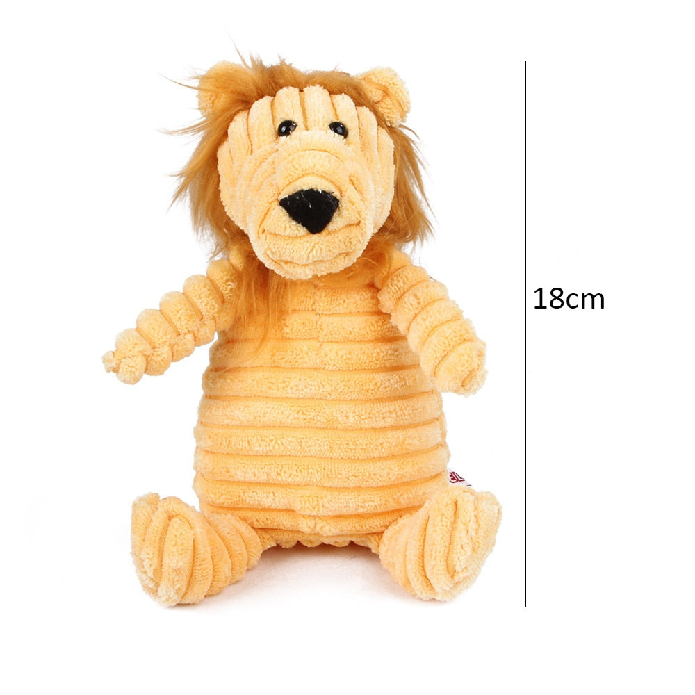 Corduroy Dog Toys Animal Design with Squeaky Bite Resistant