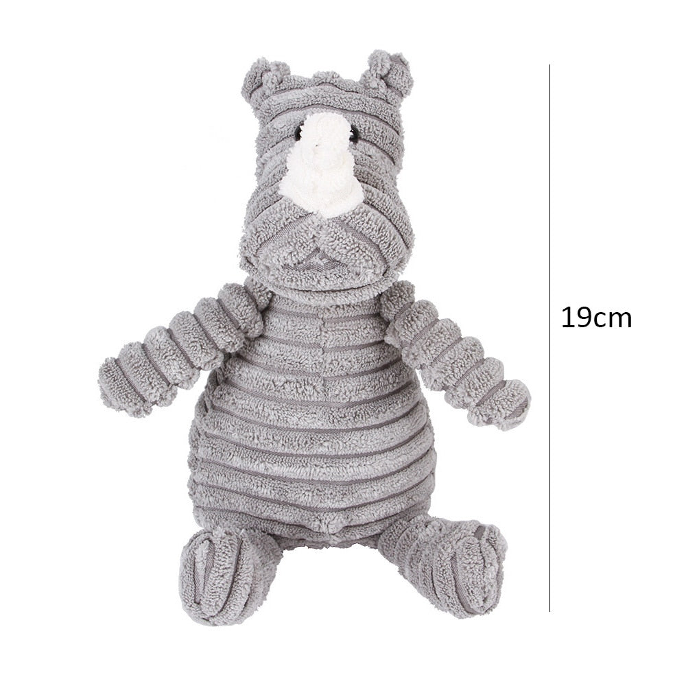 Corduroy Dog Toys Animal Design with Squeaky Bite Resistant
