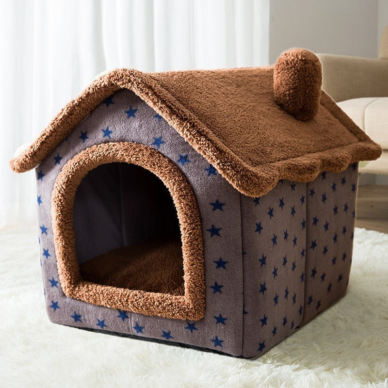 Soft Cat Bed Deep Sleep Cat House with Removable Cushion Enclosed Tent For Kittens