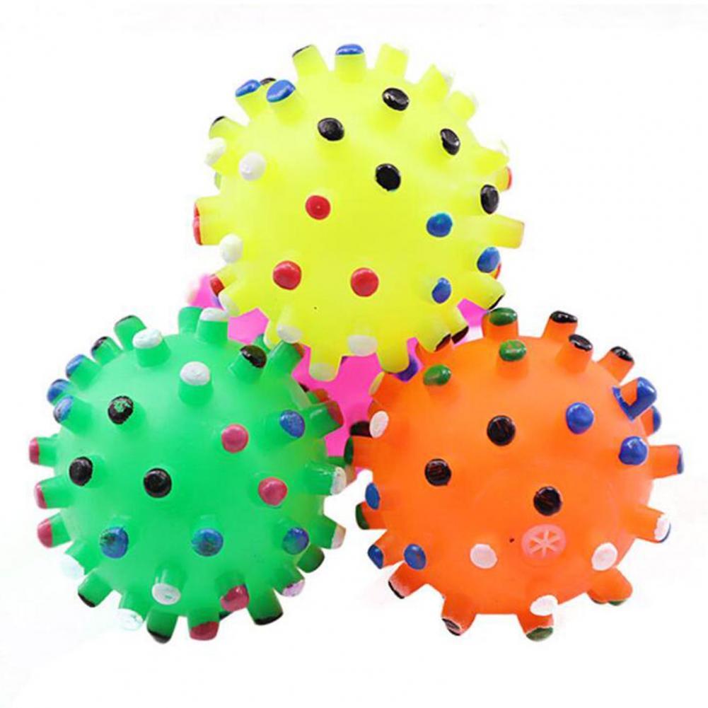 Round Dog Ball Toy Durable Puppy Training Ball with Squeeky