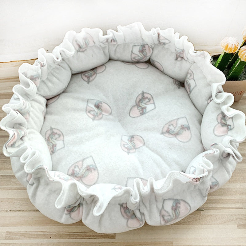 Round Cat Bed Cushion Warm Washable Sofa Soft for Sleeping