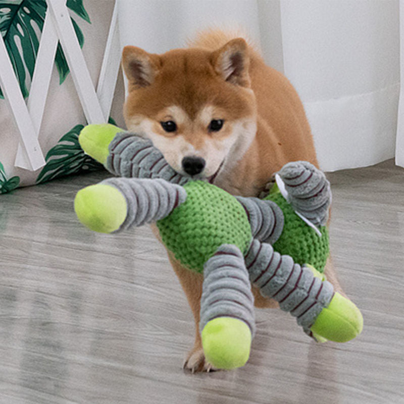 Indestructible Dog Squeaky Toy Animals Soft Plush Chew Toy