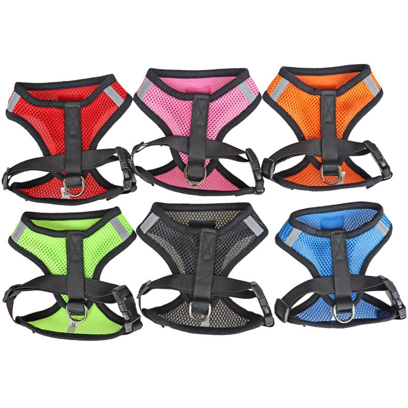 Cat Harness with Lead Adjustable Vest Polyester Mesh Breathable Reflective
