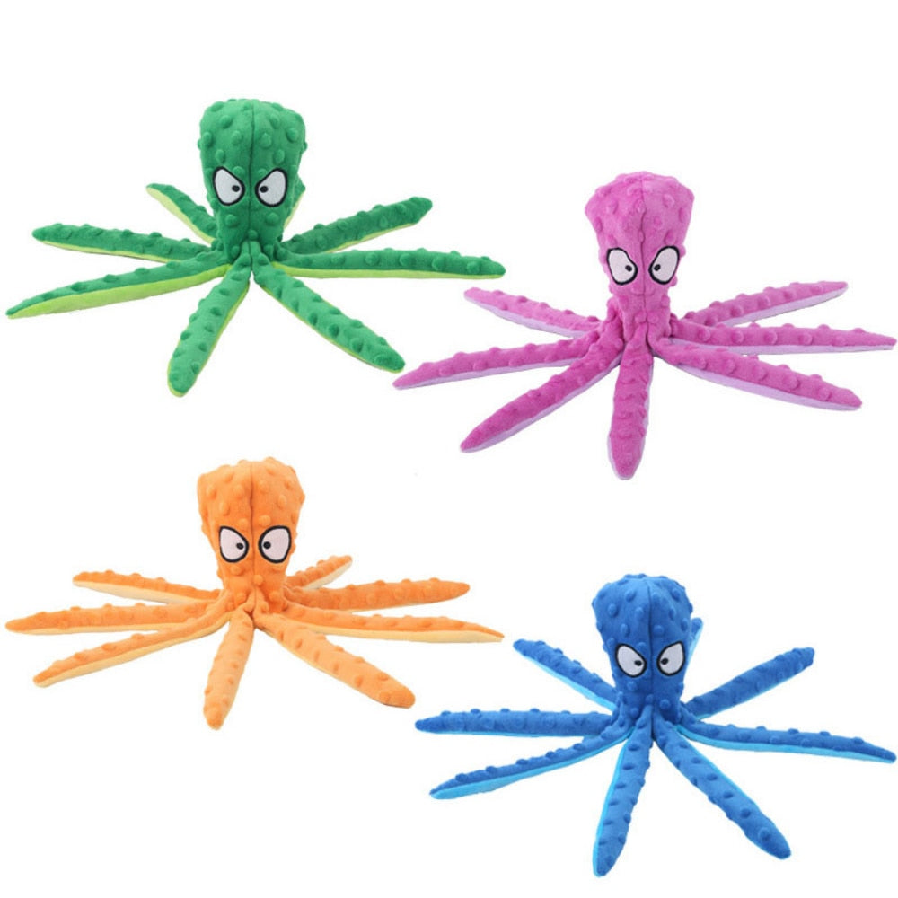 Plush Toy Octopus Shell Puzzle Toy Bite Resistant Interactive Pet Dog Teeth Cleaning Chew