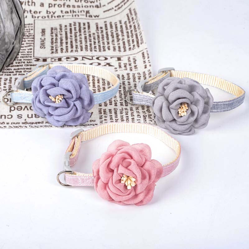 Cat Collar Adjustable Bow Tie/Flower with Safety Button