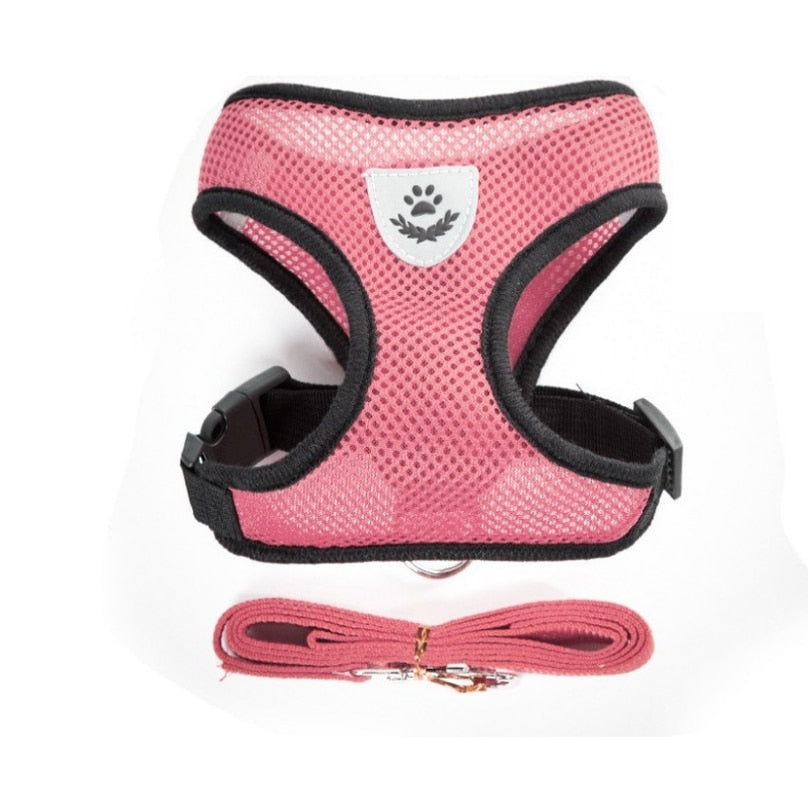 Cat Harness with Lead Adjustable Vest Polyester Mesh Breathable Reflective