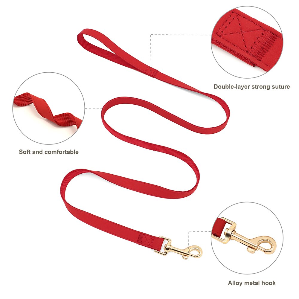 Customized Leather Dog Collar, Harness & Lead Set Personalised For Small Medium Large Dogs