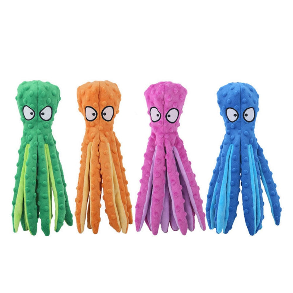 Plush Toy Octopus Shell Puzzle Toy Bite Resistant Interactive Pet Dog Teeth Cleaning Chew