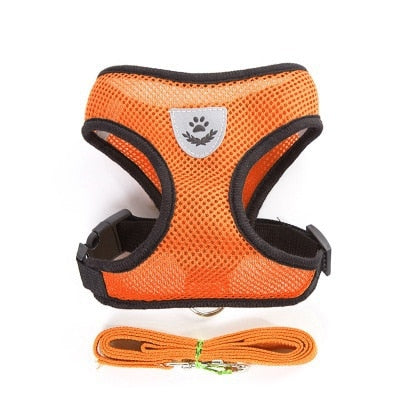 Cat Harness with Lead Adjustable Vest Polyester Mesh Breathable Reflective