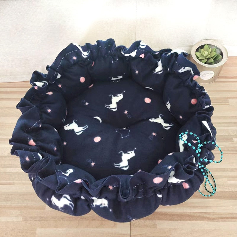 Round Cat Bed Cushion Warm Washable Sofa Soft for Sleeping