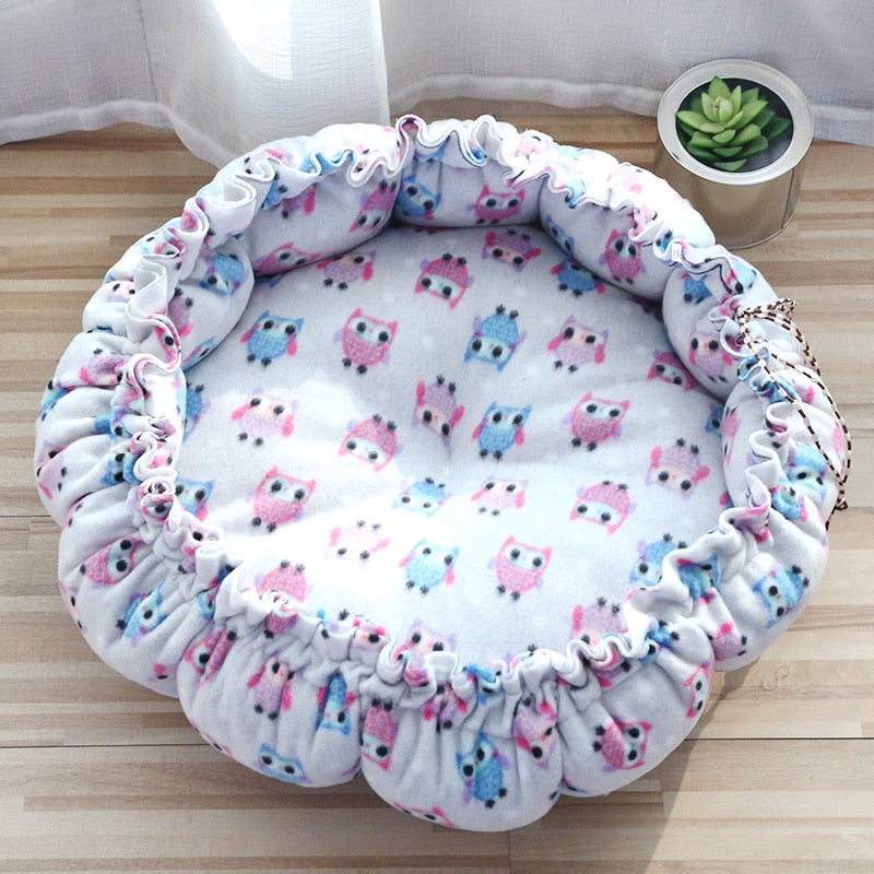 Round Cat Bed Cushion Warm Washable Sofa Soft for Sleeping