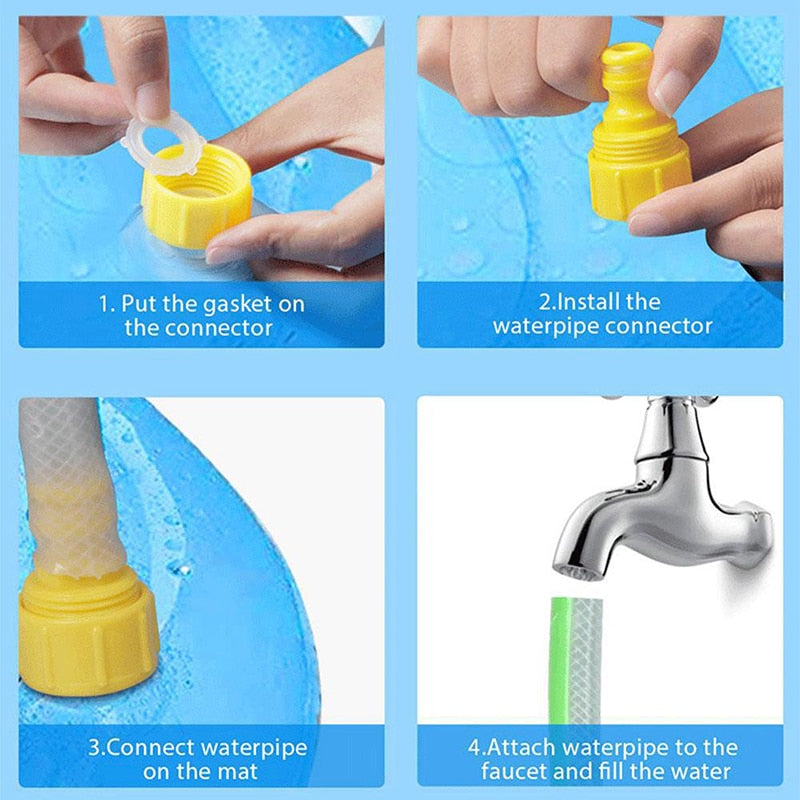 Inflatable Pet Sprinkler Pool(Great for hot days or bath time!)(S/100x100cm M/150x150cm L/170x170cm)