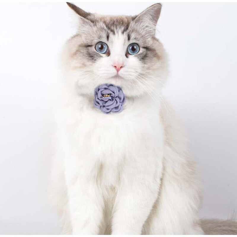 Cat Collar Adjustable Bow Tie/Flower with Safety Button