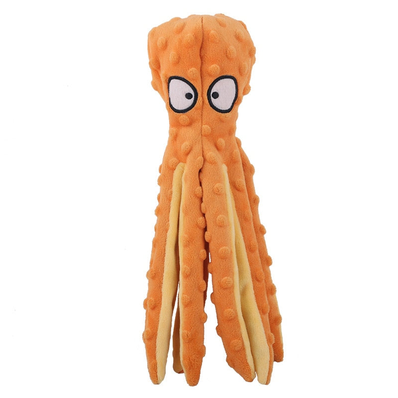 Plush Toy Octopus Shell Puzzle Toy Bite Resistant Interactive Pet Dog Teeth Cleaning Chew